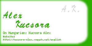 alex kucsora business card